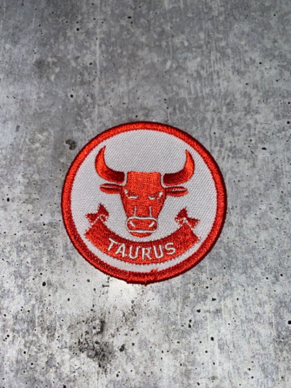 "Taurus" Astrology Iron-On Patch, Embroidered Zodiac Signs, Vintage, 3" inches